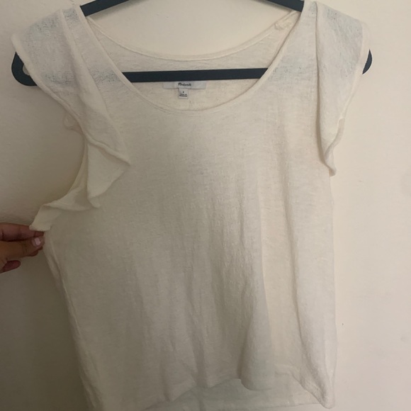 NWT Madewell Texture & Thread Ruffle Sleeve Tank - Picture 5 of 8